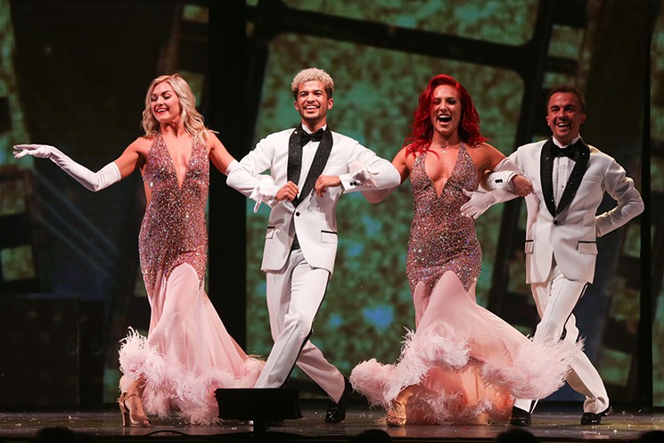 Lindsay Arnold, Jordan Fisher, Sharna Burgess and Frankie Muniz are bringing plenty of drama, glitz and glamour to the stage with Dancing with the Stars: Live! Light Up The Night!, coming to Smart Financial Centre. - PHOTO COURTESY OF FACULTY PRODUCTIONS