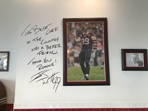 A famous fan drew on the walls at Killen's Burger in Pearland, TX. - PHOTO BY KATE MCLEAN