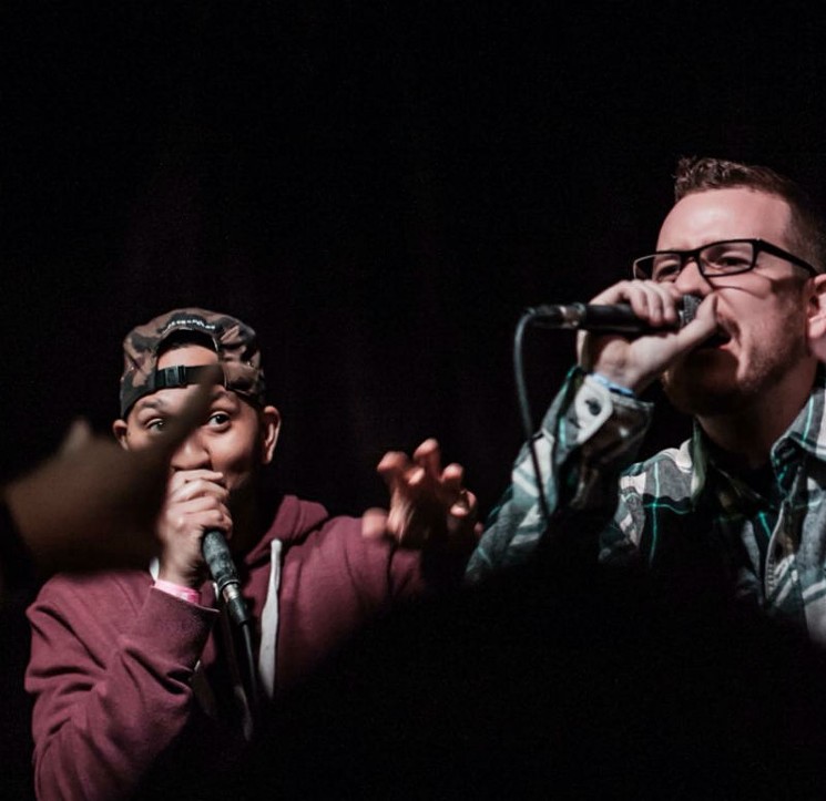 Fullmetal (L) and Hubbard rock the mic at Walters - PHOTO COURTESY OF KYLE HUBBARD