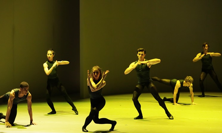 The Artists of Houston Ballet in Tim Harbour's Filigree and Shadow. - PHOTO BY AMITAVA SARKAR