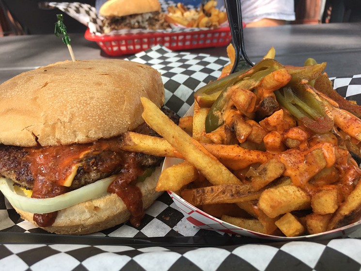 Chili cheese burger and hell fries from Hubcap Grill in Kemah. - PHOTO BY JENNIFER FULLER