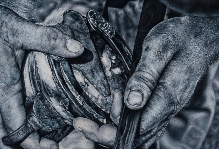 New Shoes by Crystal Scott (Conroe ISD) was named the Reserve Class Champion in the category of monochromatic drawing. - PHOTO COURTESY OF HOUSTON LIVESTOCK SHOW AND RODEO™