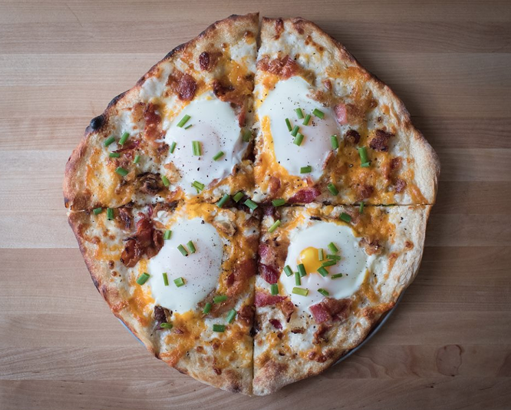 The Morning Wood is a cheeky name for this breakfast pizza. - PHOTO COURTESY OF FINN HALL