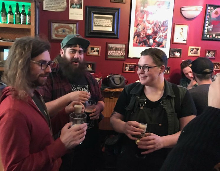 Our travel guides at Pearl Street Pub, with Irish Car Bombs - PHOTO BY JESSE SENDEJAS JR.