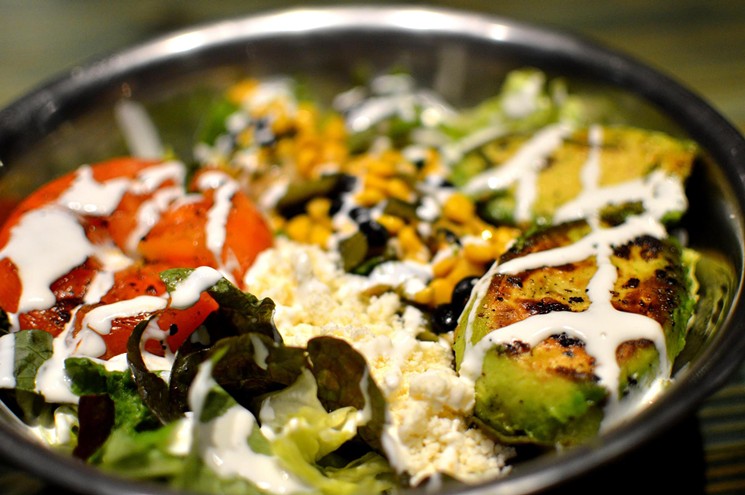 Grilled avocado is a delicious vegetarian option. - PHOTO COURTESY OF SNAPPY SALADS