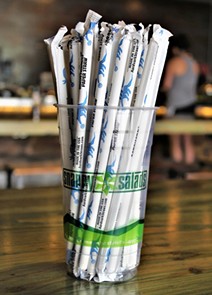 Paper straws add to Snappy Salads sustainability efforts. - PHOTO COURTESY OF SNAPPY SALADS