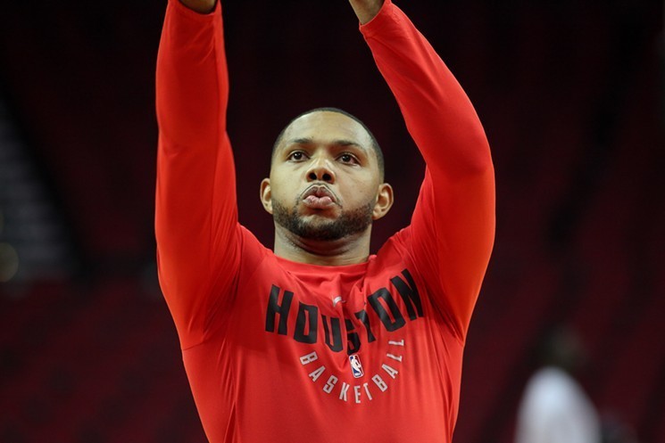 Eric Gordon, like the rest of the Rockets three-point shooters, struggled badly from beyond the arc Sunday night. - PHOTO BY ERIC SAUSEDA