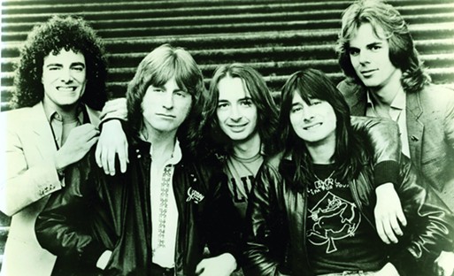 Journey in 1981, shortly after Cain joined the band: Neal Schon, Ross Valory, Steve Smith, Steve Perry, and Jonathan Cain. - PHOTO BY PAT JOHNSON/COURTESY OF ZONDERVAN
