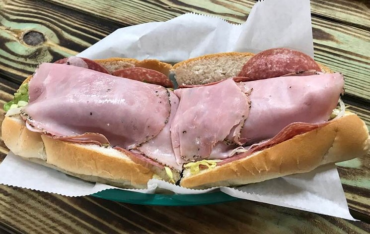 Cold cut Italian sub loaded with meat at Antonini's Subs. - PHOTO BY JENNIFER FULLER