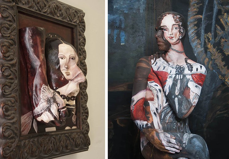 (L) Eleanor of Austria, after Joos van Cleve, and (R) Dorothea Sophie, after House of Glücksburg, both by Chadwick & Spector. - PHOTOS COURTESY OF THE ARTISTS AND G SPOT CONTEMPORARY ART SPACE