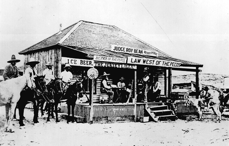 Judge Roy Bean is shown holding court in Langtry in 1900, trying the case of an alleged horse thief. - PHOTO BY MARION DOSS VIA CC