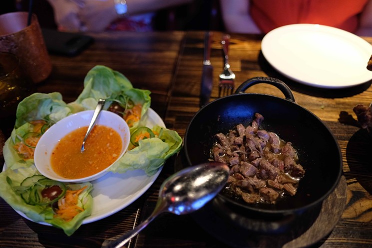 Lettuce wraps with Vietnamese bo luc lac? Winning. - PHOTO BY MAI PHAM