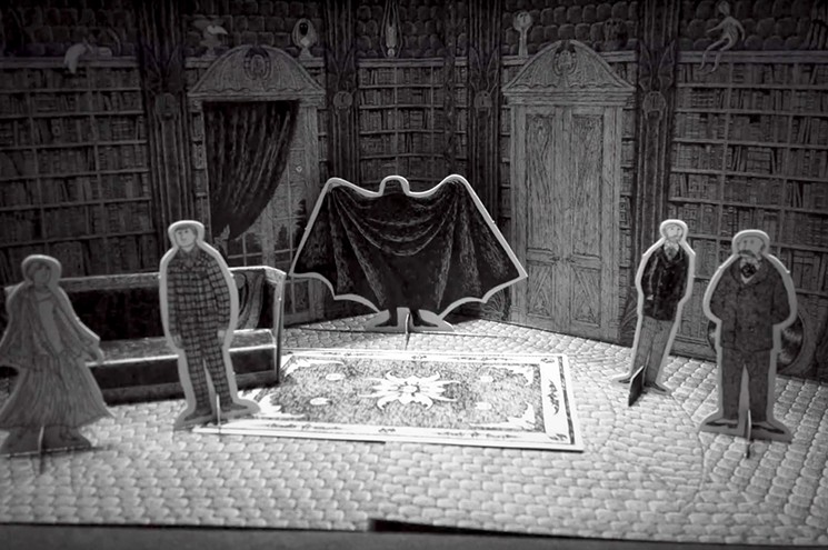Edward Gorey's Dracula: A Toy Theatre was produced after the Broadway run and features stage sets and furniture, plus a cast of eight, all set in the sanatorium of Dr. Seward, near the town of Purley, somewhere in the English countryside. - SAM KECK/YOUTUBE.COM