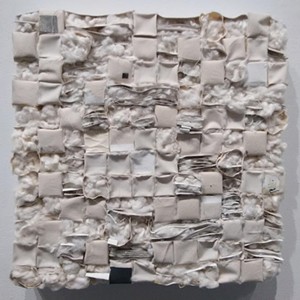Structure 03 by Matt Manalo, mixed media on panel. - PHOTO BY SUSIE TOMMANEY
