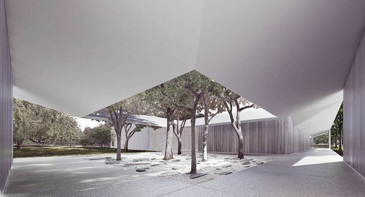 The west courtyard of the Menil Drawing Institute. - RENDERING COURTESY OF JOHNSTON MARKLEE / NEPHEW