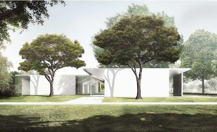 The Menil Drawing Institute, west façade as seen from the Energy House. - RENDERING COURTESY OF JOHNSTON MARKLEE / NEPHEW