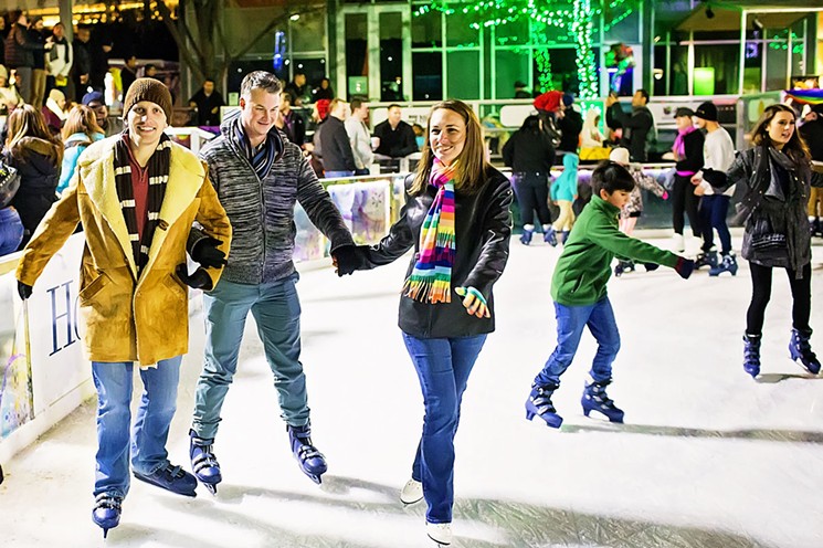 Mark your calendars for January 11 when Rainbow on Ice, the annual LGBTQ celebration at Discovery Green, returns to The ICE with music by DJ Joe Ross. - PHOTO BY KATYA HORNER