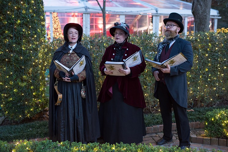 By the time Christmas Village comes to an end, the carolers will have sung for a total of 68 hours over 17 nights. Shown are The Mistelstones from a previous season. - PHOTO BY CAMERON BERTUZZI, COURTESY OF THE MUSEUM OF FINE ARTS, HOUSTON