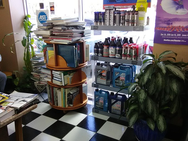 Discover books on travel, world religion, politics and more at Dennis Auto Service Center. - PHOTO BY SUSIE TOMMANEY