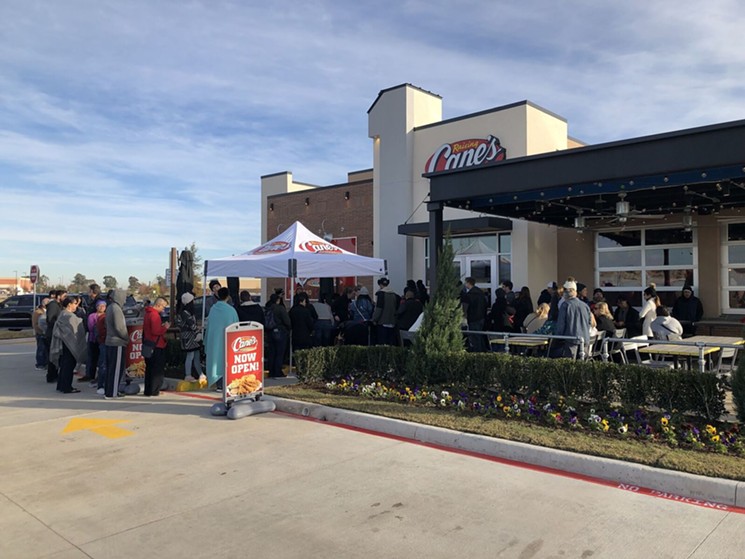 Folks in Richmond braved the cold for free chicken fingers. - PHOTO COURTESY OF RAISING CANE'S