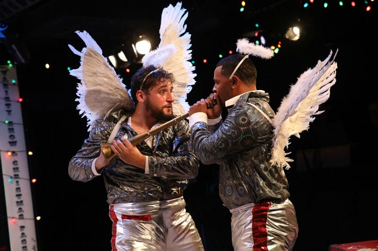 Gabriel Regojo and Joseph "Joe P" Palmore in The Ultimate Christmas Show (abridged) at Stages. - PHOTO BY AMITAVA SARKAR
