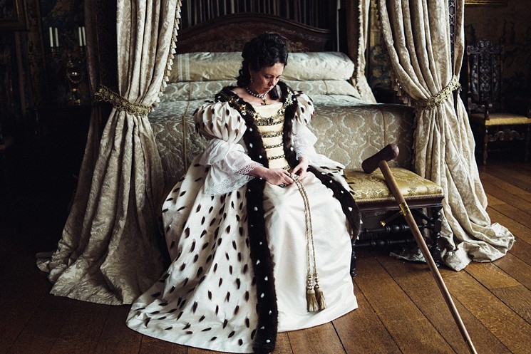 Starring as Queen Anne in The Favourite, Olivia Colman just might rule the awards season for her performance. - COURTESY OF TWENTIETH CENTURY FOX