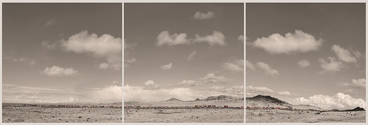 Marfa Plateau (triptych), a new work by E. Dan Klepper, is on view at Foltz Fine Art in "The New Show." - PHOTO BY E. DAN KLEPPER