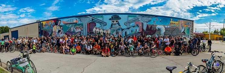 Join Judith Cruz Villarreal and Mike Villarreal when EastEndBikeRide visits several of the "love" murals around town. - PHOTO BY DAVID SANCHEZ PHOTOGRAPHY