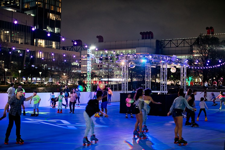 The Rink: Rolling at Discovery Green kicks off March 1 and stays open through April 21. - PHOTO BY MORRIS MALAKOFF