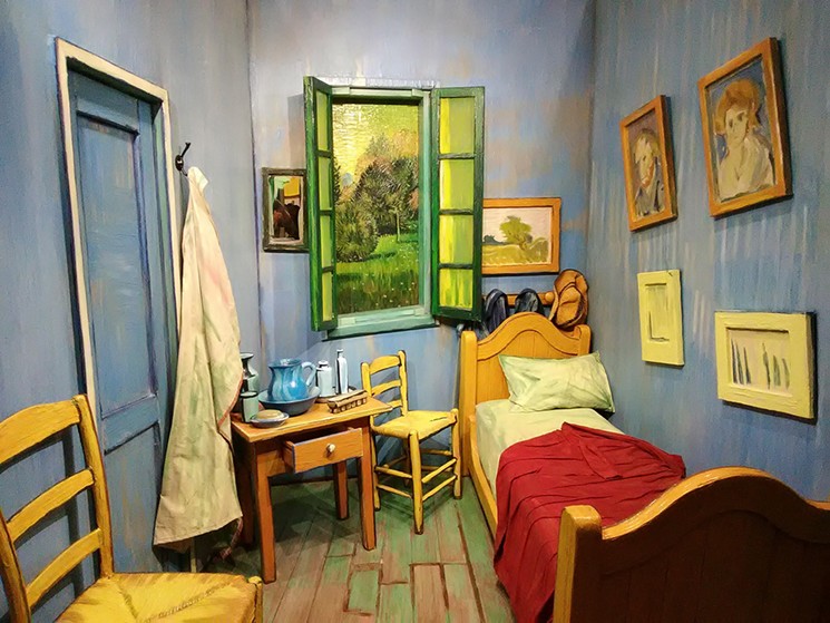 Have your picture taken in this forced perspective vignette, then continue energizing your social media feed with all the other photo ops in Van Gogh Up Close. - PHOTO BY SUSIE TOMMANEY