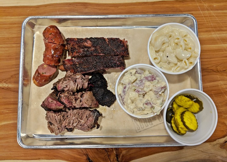A bevy of barbecue goodness from the newly opened Blood Bros. BBQ on Bellaire - PHOTO BY CARLOS BRANDON