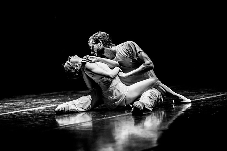Maria Kochetkova and Sebastian Kloborg (Royal Danish Ballet) in Closer, with choreography by Benjamin Millepied. - PHOTO BY BERNARD ROSENBERG