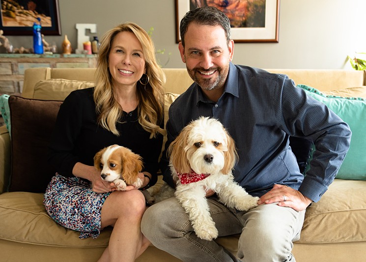 Photographer Darron Franta, shown here with wife Audra and pets Bennett and Cooper, is participating in "Three for the Show." - PHOTO BY DARRON FRANTA