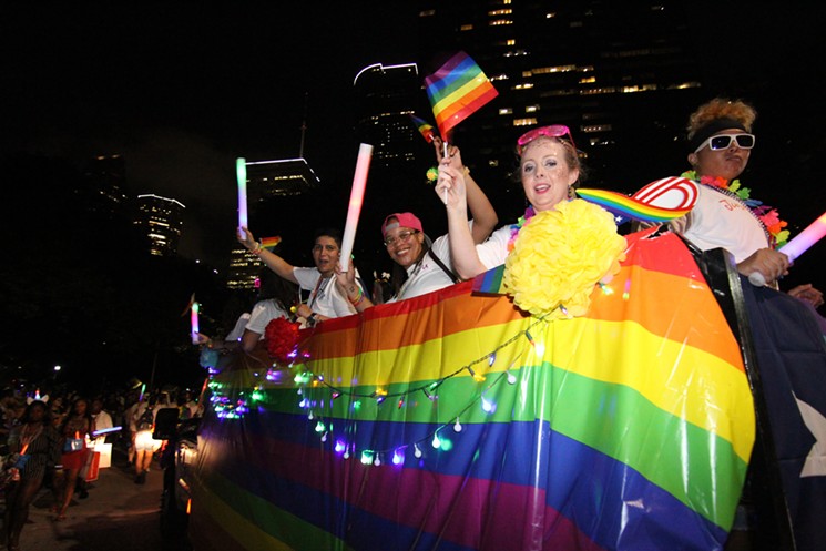 The annual LGBTQIA Pride Parade takes over Houston streets in late June. - PHOTO BY DOOGIE ROUX