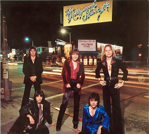 The Hollywood Stars debut album, 1977. Standing: Terry Rae, Mark Anthony, Bobby Drier. Seated: Michael Rummans, Ruben De Fuentes. - ARTISTA RECORDS ALBUM COVER