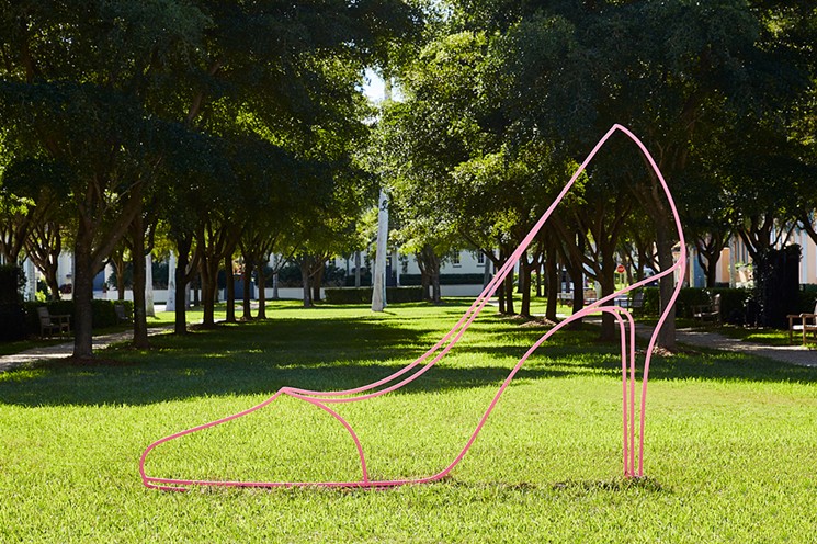 High Heel (pink), Present Sense by Michael Craig-Martin, coming soon to Discovery Green. - PHOTO BY ARIC ATTAS, © MICHAEL CRAIG-MARTIN, COURTESY OF GAGOSIAN, THE ARTIST AND DISCOVERY GREEN
