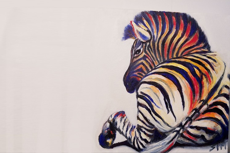 Painted Zebra by Susan Spjut, opening August 3 at Archway Gallery. - PHOTO BY ARCHWAY GALLERY