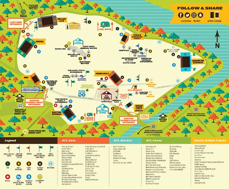 ACL Music Festival's map is a key resource for fest-goers - FESTIVAL MAP