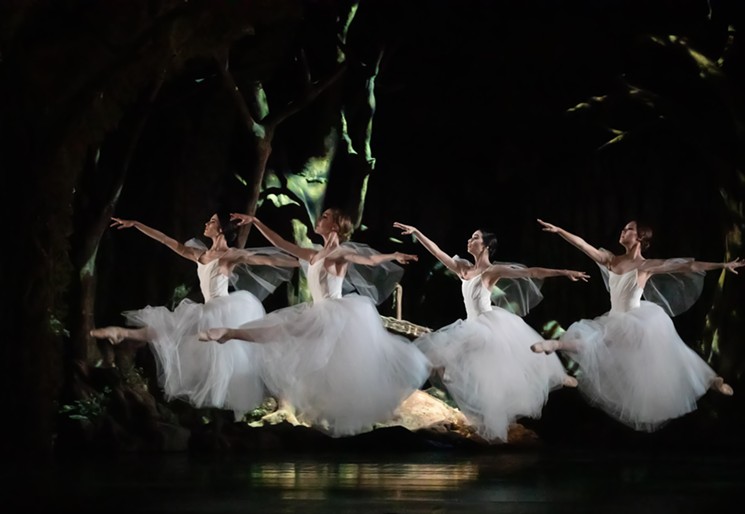 Artists of Houston Ballet as Wilis in Stanton Welch’s Giselle. - PHOTO BY AMITAVA SARKAR, COURTESY OF HOUSTON BALLET