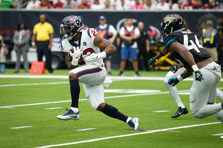 With 173 yards in two games, Carlos Hyde has been found money for the Texans. - PHOTO BY ERIC SAUSEDA