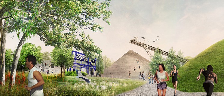 Challenge yourself at the proposed Adventure Park. - RENDERING BY MICHAEL VAN VALKENBURG ASSOCIATES, COURTESY OF BUFFALO BAYOU PARTNERSHIP