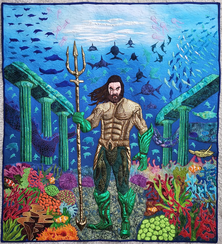 Aquaman: King of Atlantis, by Katalin Horvath. - PHOTO BY INTERNATIONAL QUILT FESTIVAL/HOUSTON