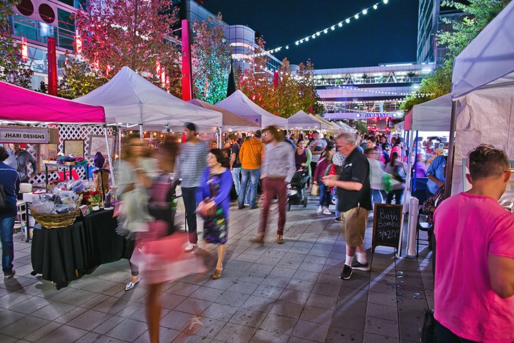 Discovery Green’s night market expands to a weekly event during the holidays. - PHOTO BY MORRIS MALAKOFF, THE CKP GROUP
