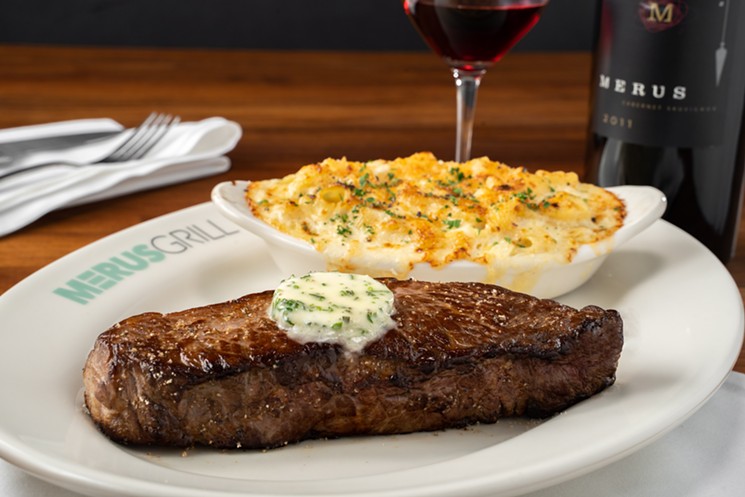 A prime New York strip and mac n' cheese go together like peas and carrots, but tastier. - PHOTO BY BERT WHITE/J. ALEXANDER'S