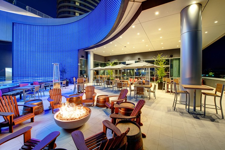 Partying on the patio at Pinstripes is classy. - PHOTO BY CHRISTOPHER MANN