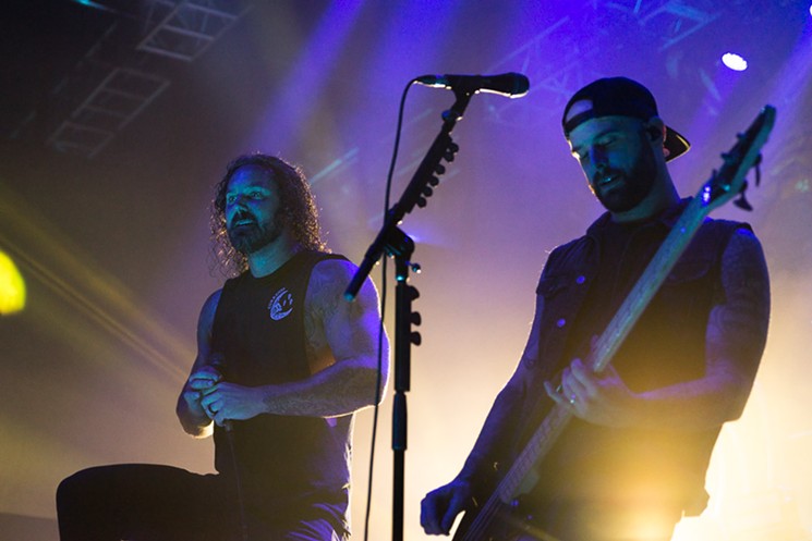Vocalist Tim Lambesis (left) and bassist Josh Gilbert (right) - PHOTO BY JENNIFER LAKE