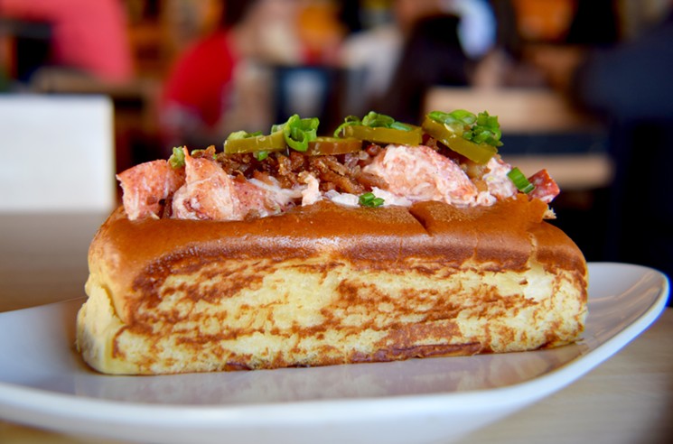 The first Friday of the month means its lobster roll time at Bernie's Burger Bus. - PHOTO BY SABRINA MISKELLY