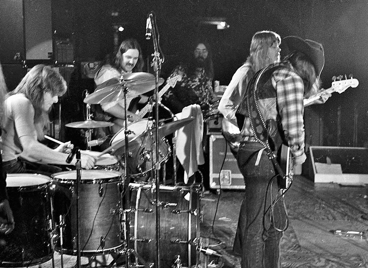 The Marshall Tucker Band onstage at New Orleans' The Warehouse  in the 1970's (though not at the 1978 New Year's Eve show). - PHOTO BY SIDNEY SMITH/COURTESY OF RECKONING PR