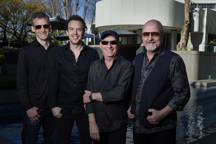 Wishbone Ash today: Joe Crabtree, Mark Abrahams, Bob Skeat, and Andy Powell. - PHOTO BY MANNIE GROVE