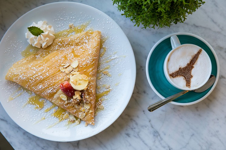 The Dulce de Leche crepe is just one of the dessert crepes available at Sweet Paris. - PHOTO BY SHANNON O'HARA